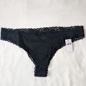 Aerie Real Soft Stretch Cheekiest Cheeky Black